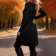 thumbnail image 4 of Ashirexll Casual Dresses for Women Winter Casual Pullover Long Sleeve Round Neck Solid Color Dress with Pockets, 4 of 7