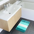 thumbnail image 2 of REGALWOVEN Microfiber Striped Bathroom Rugs, Shaggy Soft Thick and Absorbent Bath Mat Turquoise 16"x24", 2 of 8