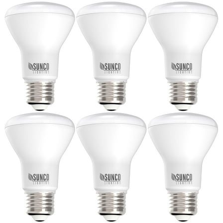 Sunco 6 Pack BR20 LED Light Bulbs, Indoor Flood Light R20, Dimmable, CRI93 3000K Warm White, 50W Equivalent to 7W, E26 Base, Recessed Can Lights for Home Living Area Ceiling Lights - UL