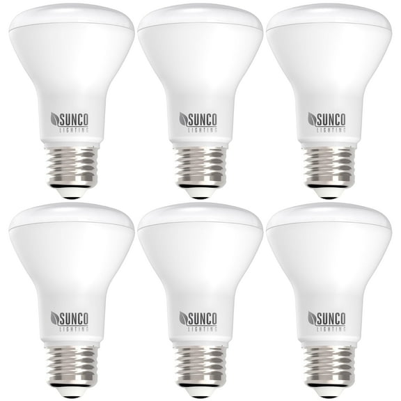 Sunco 6 Pack BR20 LED Light Bulbs, Indoor Flood Light R20, Dimmable, CRI93 3000K Warm White, 50W Equivalent to 7W, E26 Base, Recessed Can Lights for Home Living Area Ceiling Lights - UL