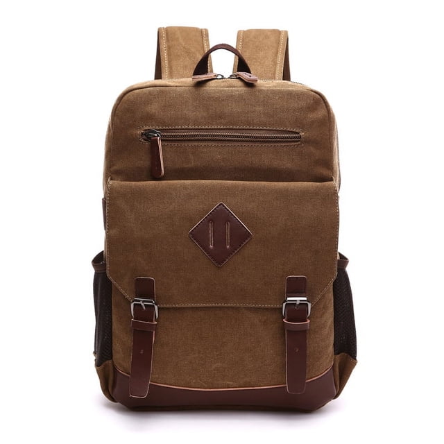 Mochila de lona vintage de gran capacidad, mochila exterior duradera multifuncional para caminatas, viajes y campamentos al aire libre