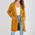 thumbnail image 2 of Wyzesi Faux Leather Jacket Women Petite Long Sleeve Knit Long Cardigan For Women Fall Winter Open Front Button Sweaters With Pockets Water Proofing Spray For Jackets Black Leather Jacket With Purple, 2 of 5