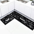 thumbnail image 1 of Jinsinto 2 Pieces Non-Slip Kitchen Rug Machine Washable Doormat Mat Kitchen Floor Mat(Blackish) 40*60+40*120cm, 1 of 4
