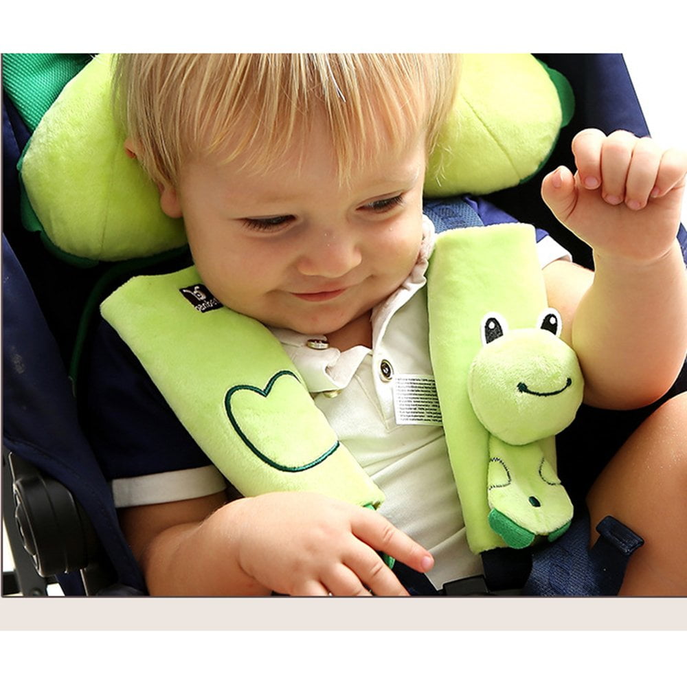 Baby Toddlers Head Neck Support Headrest And Safety Belt Cover Strap Baby Toddlers Head Neck Support Headrest And Safety Belt Cover Strap Cartoon Green Frog 1 4 Year Com
