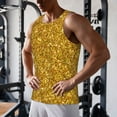 thumbnail image 6 of Haiem Gold Glitter Men Workout Tank Top Gym Bodybuilding Sleeveless Muscle T Shirts Athletic Tank Breathable Workout Shirt-3X-Large, 6 of 8