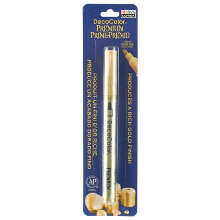 UPC: 0028617220246 | Marvy Uchida DecoColor Premium Metallic Paint Marker Fine Tip Gold 28617220246