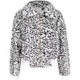 thumbnail image 4 of FANCYINN Womens Teddy Cropped Faux Fur Jacket Furry Lapel Coat Zip Up With Pockets Warm Winter White Leopard XL, 4 of 7