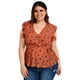 thumbnail image 1 of Blusa escote cruzado Roman Fashion Talla Extra 10086 Terracota, 1 of 6