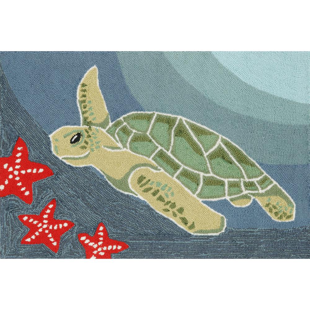 Liora Manne Frontporch Blue Ocean Sea Turtle Area Rug