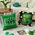 thumbnail image 3 of ST Patricks Day Polka Dots Lucky Clover Hat Irish Kisses Shamrocks Wishes Throw Pillow Covers, 18 x 18 Inch Decoration for Sofa Couch Set of 4, 3 of 6