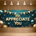thumbnail image 6 of Decorative Design Appreciation Banner Glitter Theme Blue Gold Balloons for Corporate Events Employee Recognition Office Decoration, 6 of 8