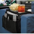 thumbnail image 2 of Sofa Portable Storage Bracket, Tv Remote Control Manager Bracket, Sofa Tray Remote Control Bracket Table, 5 Pocket Managers With Armrest Tray，gray, 2 of 7