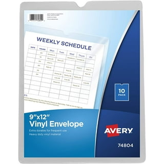 Avery Vinyl File Envelopes, 4 x 6 , 10 Clear Envelopes (74806) 4 x 6  Sheet Size - 30 Sheet Capacity - 1 Pocket(s) - Vinyl - Transparent - 10 /  Pack 