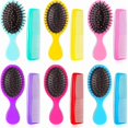 thumbnail image 1 of wonima11 12 Pack Wet Small Hair Brush Combs Set, 6 Detangler Mini Brush Detangling Travel Hair Brush 6 Plastic Fine Wide Combs for Women Men Kids Toddler Girls Baby(Stylish Colors), 1 of 1