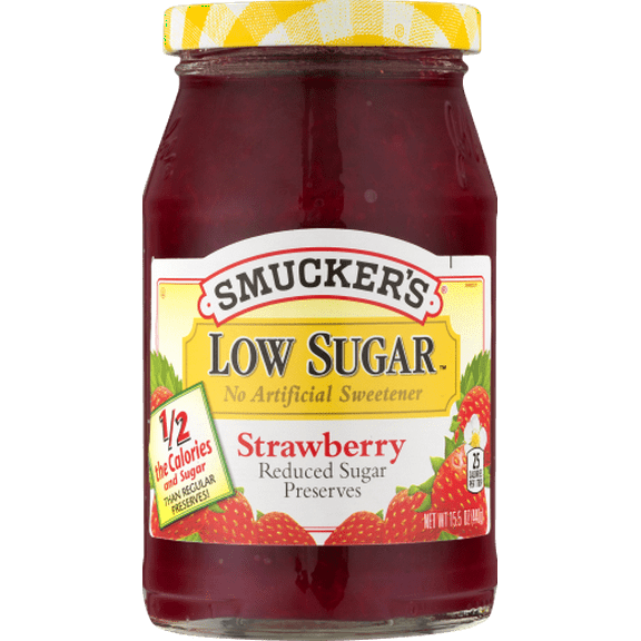 Smucker's Low Sugar Strawberry Preserves 15.5 oz (Pack of 4)