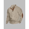 thumbnail image 2 of SUNSIOM Men's Fall Henley Sweater Patchwork Button Down Long Sleeve Knitwear Loose Fitting Pullover, 2 of 6