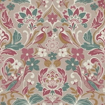 Arthouse Birdy Pink Nuthatch Floral Wallpaper