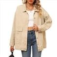 thumbnail image 3 of Chaqueta Vaquera Azul Vintage con Botones y Rotos para Mujer Caqui L, 3 of 10