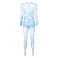 thumbnail image 5 of TiaoBug Womens Mermaid Full Body Jumpsuit Fish Scale Print Long Sleeve Yoga Unitard Leotard Type E XL, 5 of 7