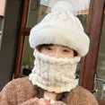thumbnail image 2 of HJYCHN Winter Hats for Women Thermal Hat with Integrated Scarf for Cold Weather Windproof Riding and Outdoor Activities Winter Hat White One Size, 2 of 4