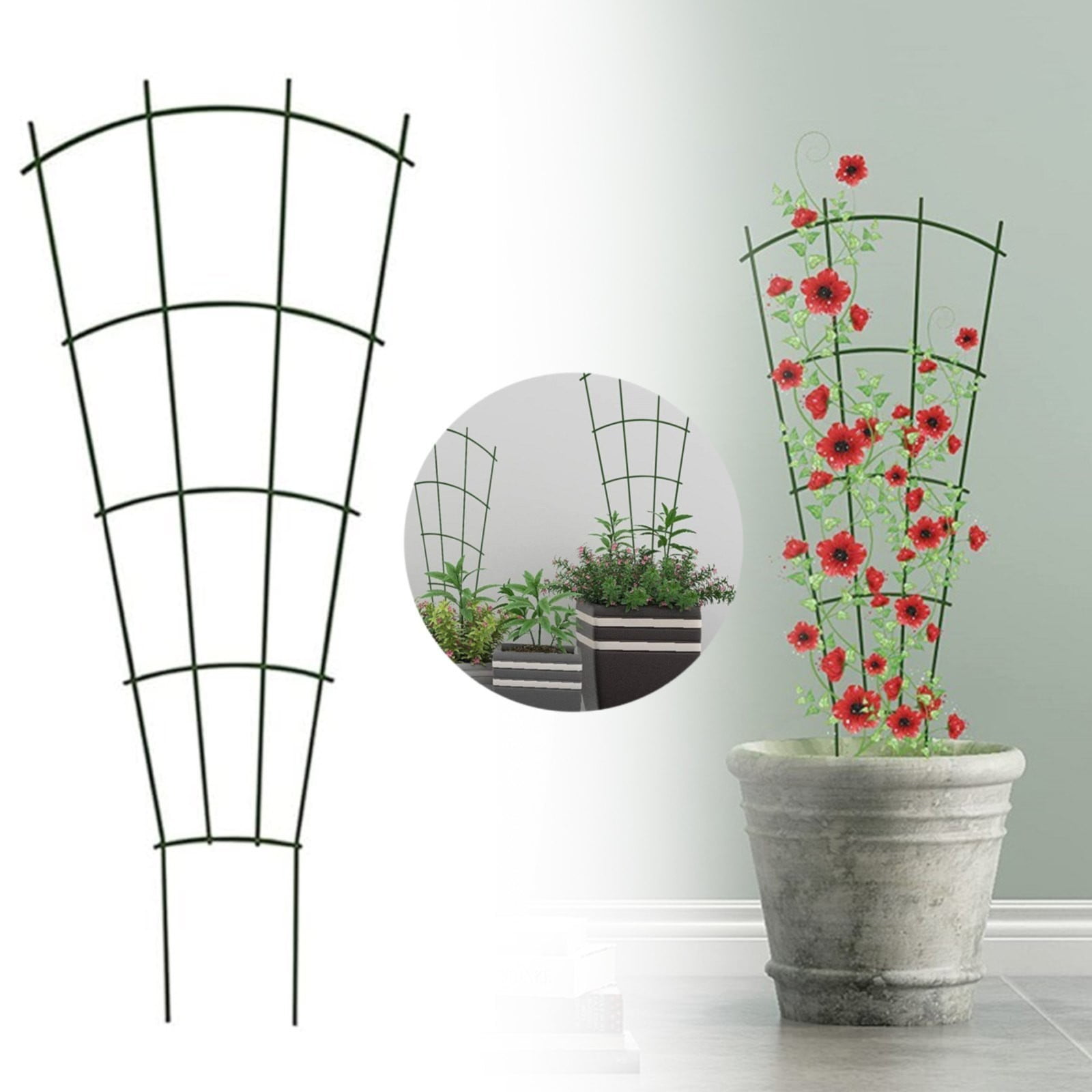 kjfeif 15.74 Inch Plant Support Stakes, 40cm Garden Trellis for Climbing Plants, Flexible Indoor and Outdoor Use for Tomatoes, Vines, and Potted Vegetables