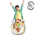 thumbnail image 3 of Cartoon Storage Toy Bag Chair, Jungle Animals Elephants Lions Giraffes Hippopotamuses Nature Inspired Design, Stuffed Animal Organizer Washable Bag, Large Size, Multicolor, by Ambesonne, 3 of 3