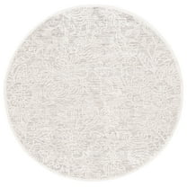 SAFAVIEH Precious Charla Quatrefoil Area Rug, Grey/Ivory, 6' x 6' Round
