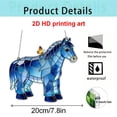 thumbnail image 2 of ZHMRFG 20cm Acrylic Horse Suncatcher Stained Glass Style Multi-Color Light Filtering W/Metal Chain Weather Resistant Decor Party Favors For Window Balcony Fence Indoor Outdoor Horse Lover Gift, 2 of 4