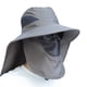thumbnail image 2 of Sombrero para el sol para hombre, de color sólido, protector solar, gorro tipo chal, cuello, transpirable, a prueba de rayos UV, a prueba de insectos, para exteriores, montañismo, pesca, 2 of 4
