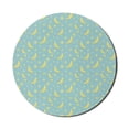 thumbnail image 1 of Yellow and Blue Mouse Pad for Computers, Doodle Night Sky with Pastel Crescent Moon and Stars Sleeping, Round Non-Slip Thick Rubber Modern Mousepad, 8" Round, Pale Blue and Yellow, by Ambesonne, 1 of 2