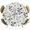Blue, linen, variant on Elastic Fitted Round Tablecloth, Pink Grey Botanical Waterproof Stretch Table Cover for 36"-44" Tables, Rustic Country Spring Floral Summer Leaf Washable Outdoor Tablecloths for Patio, Picnic