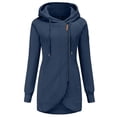 thumbnail image 1 of Dealovy Zip up Hoodies for Women Long Sleeve Solid Color Mid-Length Drawstring Sweatshirt with Pockets Coat Size S-XXL, 1 of 3