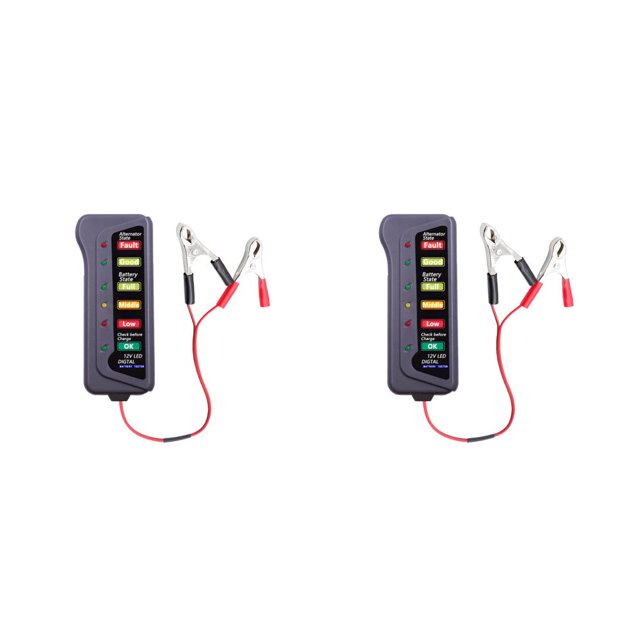 Maytalsory Car Battery Tester Alternator Fault Detector Auto Vehicle Monitoring Device Load Analyzer Automotive Diagnostic Tool 12x5.3x1.8cm 2Set