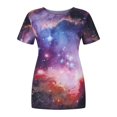 thumbnail image 3 of Pompotops T-shirt Décontracté pour Femmes Imprimé Graphique 3D Col Rond Hauts Basiques Amples, 3 of 6