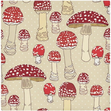 

Hyjoy 20*20in Set of 1 Vintage Mushroom Satin Napkin Square Table Napkins Soft Smooth Decorative Napkins for Wedding Banquet Party Decoration