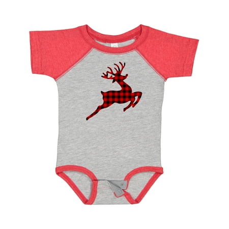 

Inktastic Plaid Christmas Reindeer Silhouette Gift Baby Boy or Baby Girl Bodysuit