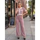 thumbnail image 2 of Conjunto Casual para Mujer 2 Piezas Blusa Crop con Botones Decorativos y Pantalón Palazzo de Pierna Ancha, 2 of 5
