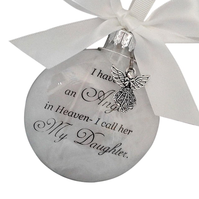 Matsuzay Bola de plumas Ángel en adorno conmemorativo signo decoraciones conmemorativas para papá mamá decoración familiar bola Navidad decoración Decoración del hogar hija Matsuzay HA003103-10