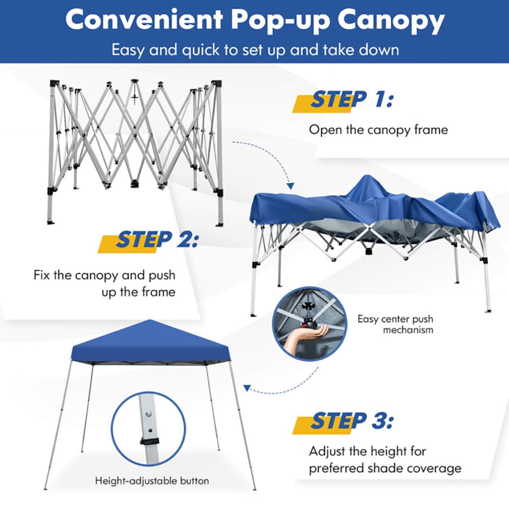 Aimee Lii 10 x 10 Feet Outdoor Instant Pop-up Canopy with Carrying Bag, Backyard Canopy Gazebo for Party Camping BBQ Events, Blue Aimee Lii 10 x 10 Feet Outdoor Instant Pop-up Canopy with Carrying Bag, Backyard Canopy Gazebo for Party Camping BBQ Events, Blue