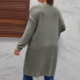 thumbnail image 3 of Birdeem Womens Solid Plus Size Fashion Long Sleeve Cardigan Coat Tops with Pockets, 3 of 12