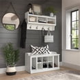 thumbnail image 2 of Pemberly Row 40W Shoe Bench With Shelves and Wall Mounted Coat Rack in White Ash, 2 of 7