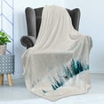 thumbnail image 4 of Christmas Soft Flannel Fleece Blanket, Watercolor Style Winter Scenery on the Valley with Shadow Effects Artisan Print, Cozy Plush for Indoor and Outdoor Use, 50" x 70", White Blue, by Ambesonne, 4 of 5