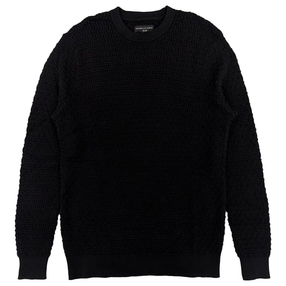 Shaquille O'Neal XLG Big & Tall Mens Black Textured Crew Neck Sweater XLT