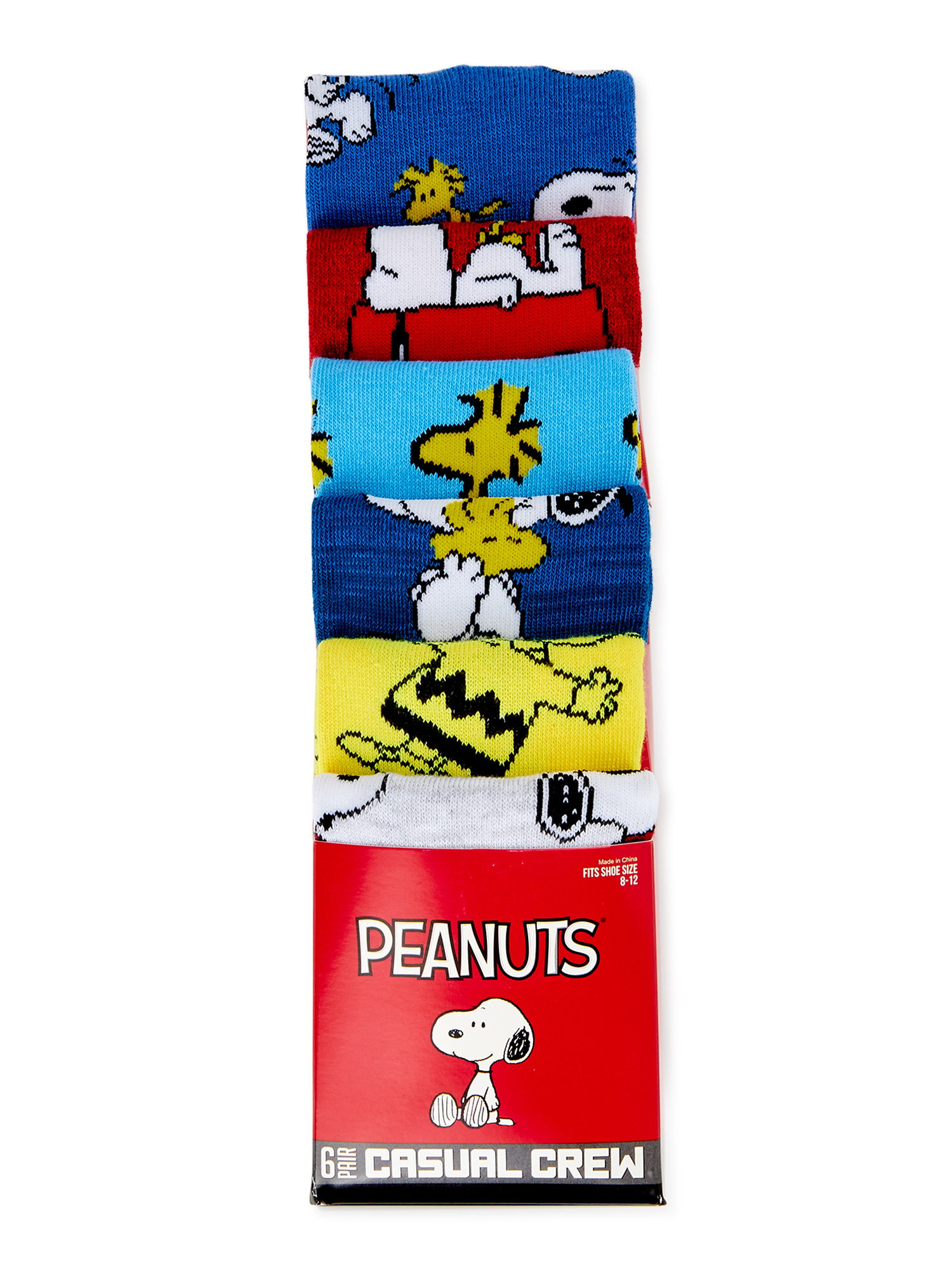 Peanuts Snoopy Men’s Crew Socks, 6-Pack - image 2 of 2