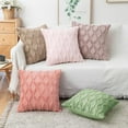 thumbnail image 4 of Pack of 2 Faux Wool Throw Pillow Covers 18x18 Inches Soft Couch Cushion Cover with Velvet Decorative Cushion Cover for Living Room, Bedroom,Car,Office (Green), 4 of 15