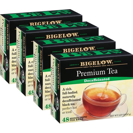(4 Boxes) Bigelow Single Flavor Tea, Decaffeinated Black, 48