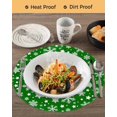 thumbnail image 3 of 15 Inch Round Placemats Set of 4, Christmas Snowflakes Non Slip Heat Insulation PP Table Mats, Xmas Winter Watercolor Green Washable Place Mats for Kitchen Dining Party Table Decor, 3 of 7