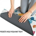 thumbnail image 3 of Colorful Dinosaurs Leaf White Pattern Hot Yoga Mat Towel Non Slip for Hot Yoga - Quick-Drying Yoga Mat Cover with 4 Corner Pockets with Travel Bag - Hot Yoga Towel Non Slip 74"x26", 3 of 6