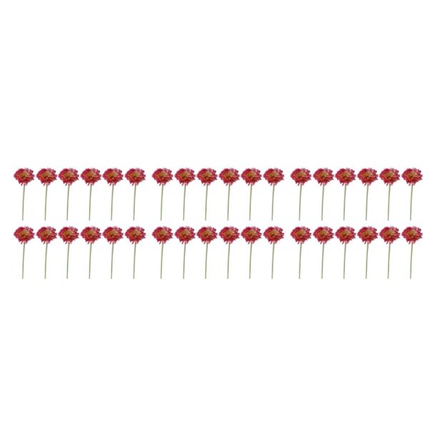 Inteprter 12 piezas de flores artificiales ramo falso hogar jardín boda crisantemo de una sola rama autoensamblaje rosa roja Type1 NO1