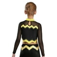 thumbnail image 5 of iiniim Girls Cheer Leader Team Uniform Ball Game Cheerleading Dance Long Sleeve Crop Top Gold 6, 5 of 7